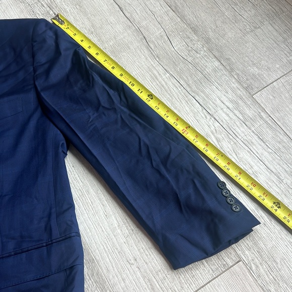 Canali Made in Italy Blue Plaid 100% Wool Suit Euro Size 58 R US Size 48 - Picture 7 of 16